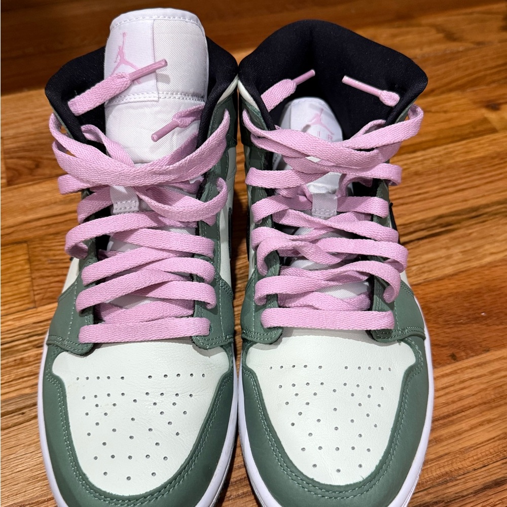 Air Jordan Sneakers in Green and Pink